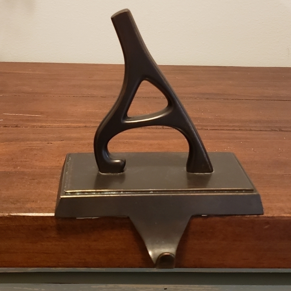 POTTERY BARN 𝅺Bronze Alphabet Stocking Holder Letter A